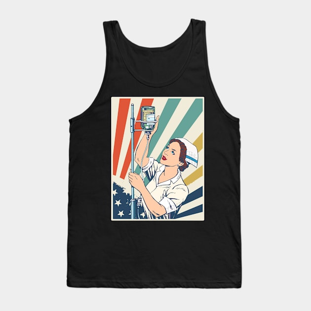 Vintage Flag Shirt For Nurse. Gifts For Nurse Lover Tank Top by RoseKinh